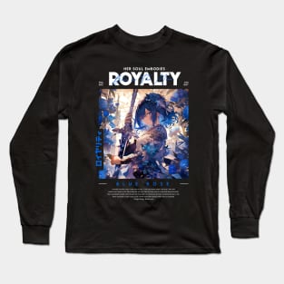 Royal Blue Rose Anime Girl Long Sleeve T-Shirt